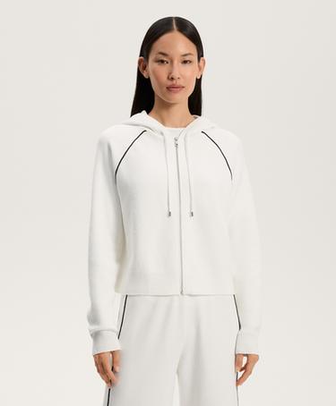 Zara Вязаный кардиган с капюшоном и контрастным кантом