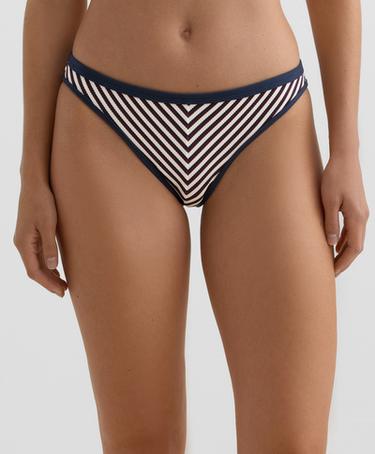 Zara Классические плавки бикини в рельефную полоску с окантовкой