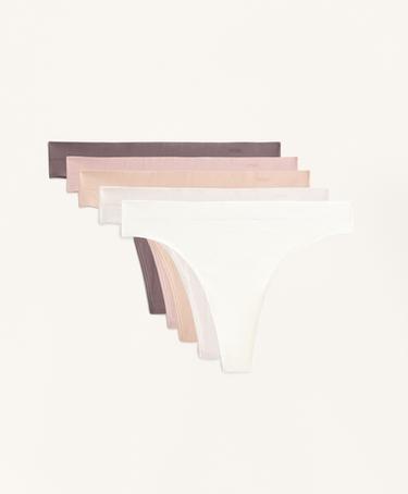 Zara 5 бесшовных трусов танга SEAMLESS из мягкой ткани