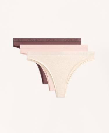 Zara 3 трусов бразильяна из смесового хлопка с логотипом