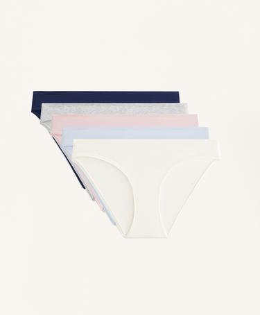 Zara 5 классических трусов из смесового хлопка