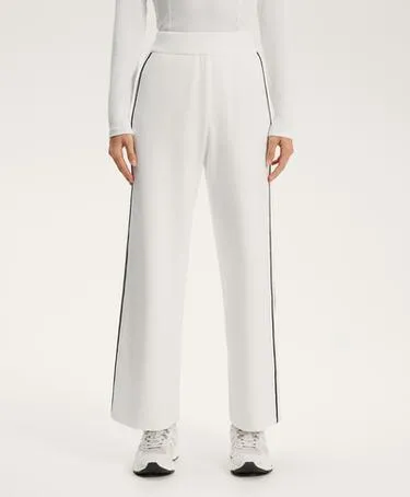 Вязанные брюки прямого покроя с контрастной окантовкой- Заказать в России