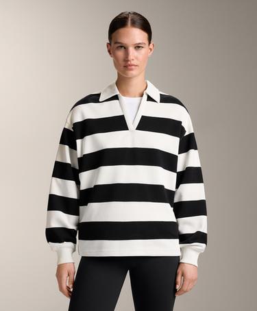 Zara Поло из полотна с набивным узором из хлопка