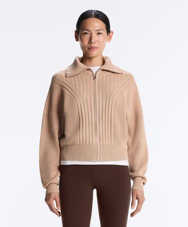 Zara Вязаная куртка в рубчик