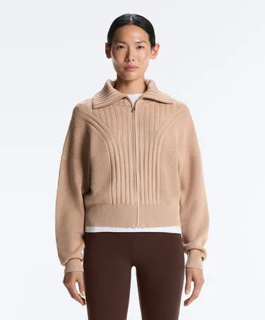 Вязаная куртка в рубчик- Заказать в России