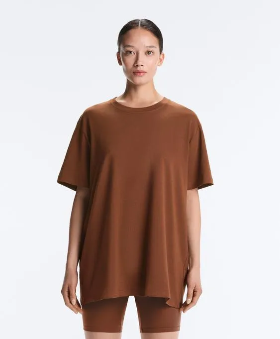 Футболка Oversize с короткими рукавами из смесового хлопка