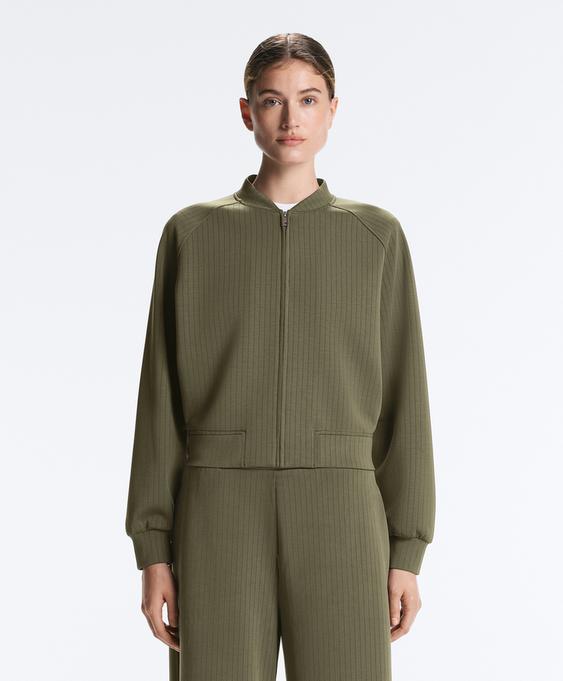 Zara Куртка-бомбер в полоску из мягкой ткани с модалом