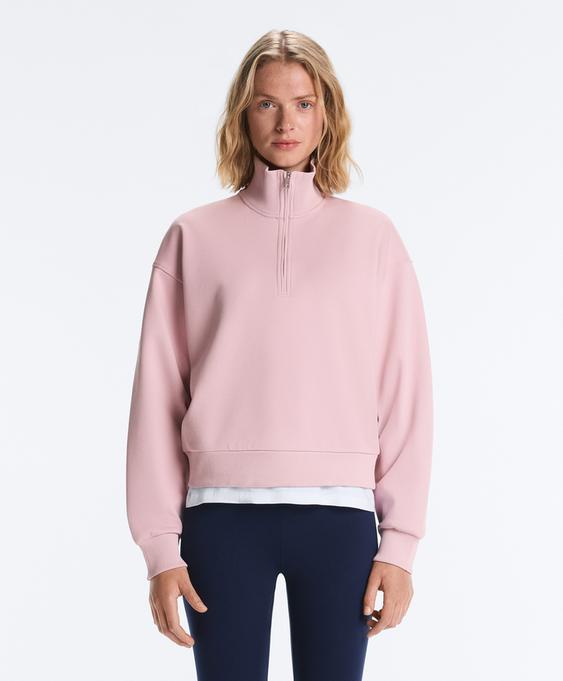 Zara Толстовка из хлопка пике с воротником-стойкой на молнии