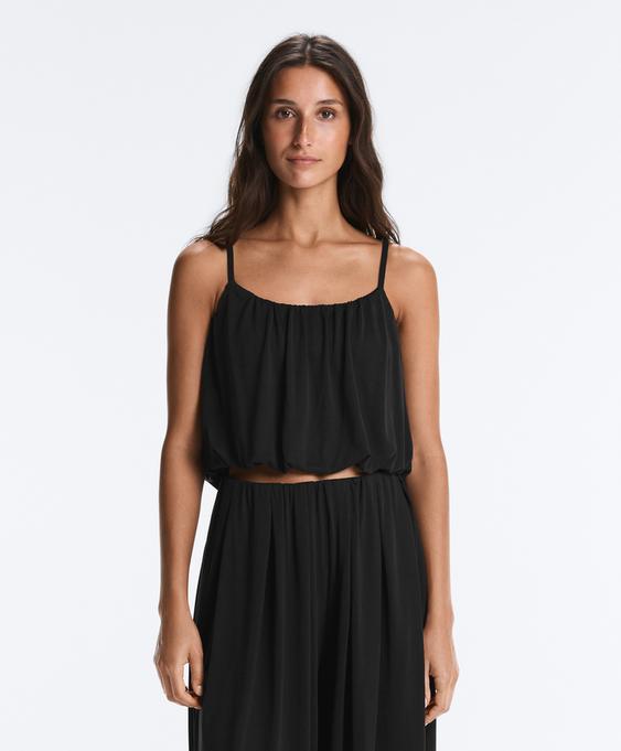 Zara Топ на бретельках из смесового модала