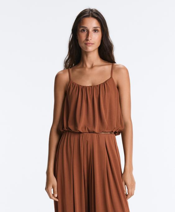 Zara Топ на бретельках из смесового модала