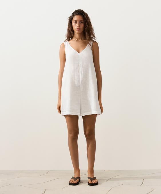 Zara Короткий комбинезон из 100% жатого хлопка