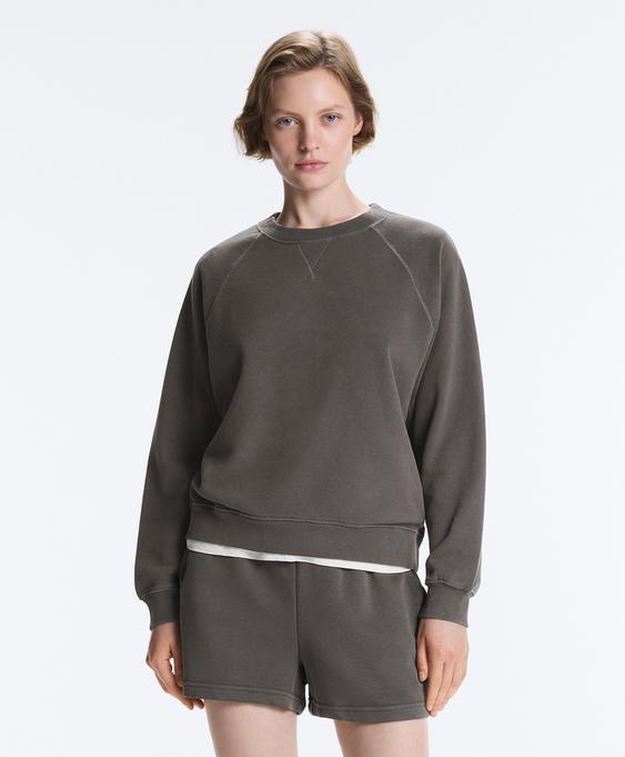 Zara Толстовка с круглым вырезом из смесового хлопка