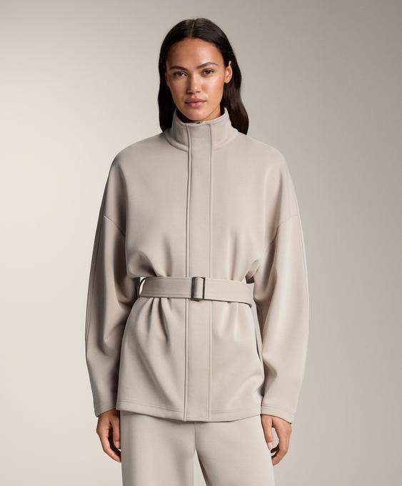 Zara Длинная куртка с поясом из модала с начесом
