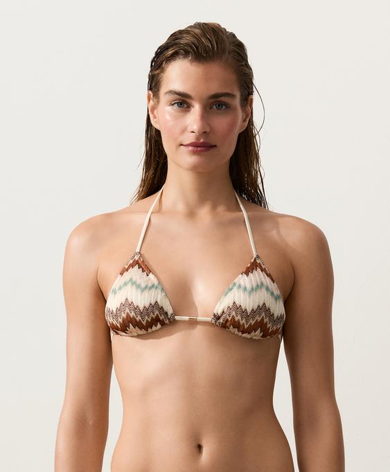 Zara Бикини CROCHET с зигзагом и металлизированной нитью