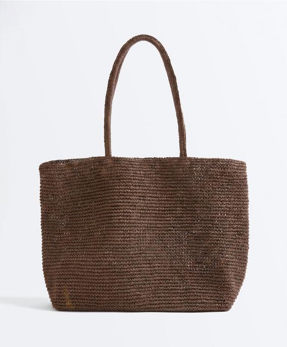 Zara MALA SHOPPER EM PAPEL ENTRANçADO купить с доставкой.