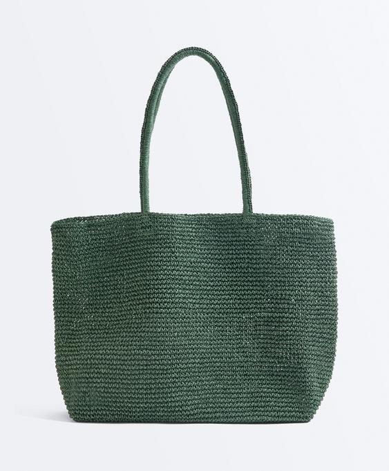 Zara MALA SHOPPER EM PAPEL ENTRANçADO купить с доставкой.