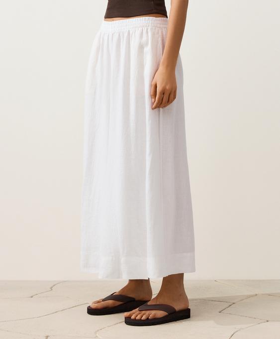 Zara Укороченные льняные брюки SUPER WIDE LEG