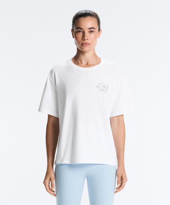 Zara Футболка BOXY с принтом из смесового хлопка