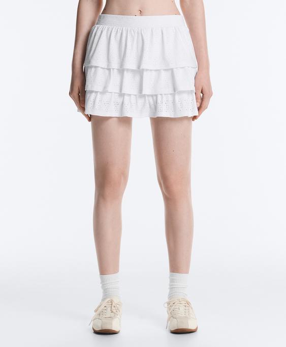 Zara Короткая юбка COMFORTLUX с вышивкой купить с доставкой.