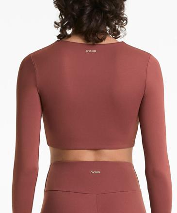 Zara Укороченный лонгслив COMFORTLUX с драпировкой спереди