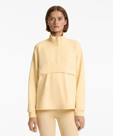 SWEATSHIRT COM ALGODãO E MODAL E FECHO DE CORRER