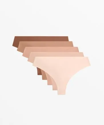 PACK DE 5 CUECAS TANGA INVISíVEIS EM MISTURA DE POLIAMIDA PANTONE™