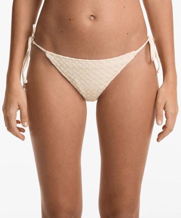 Zara Полуоткрытые плавки бикини на завязках из кроше с узором «листья»