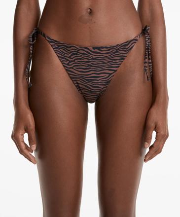 Zara Полуоткрытые плавки бикини с завязками из жаккардовой ткани