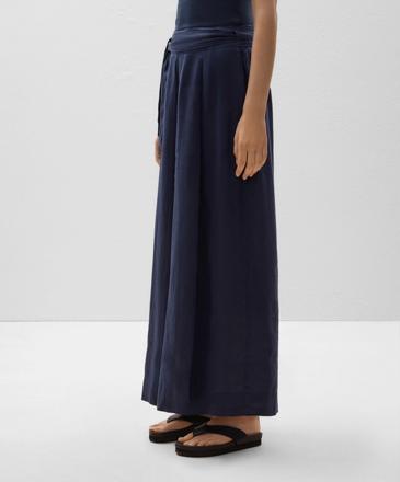 Zara Брюки с широкими штанинами на завязках из 100% льна