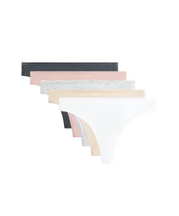 5 COTTON BLEND THONGS