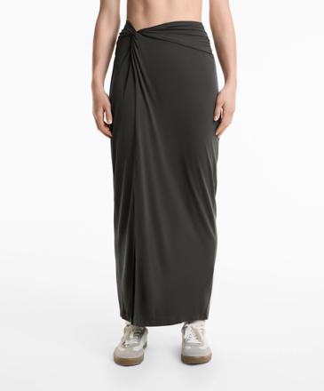 Zara Воздушная юбка-миди с завязкой из модала