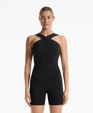 Zara Комбинезон с шортами и вырезами COMPRESSIVE CUTWORK чёрный