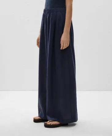100% LINEN WIDE-LEG TROUSERS