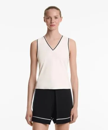 SLEEVELESS V-NECK TOP