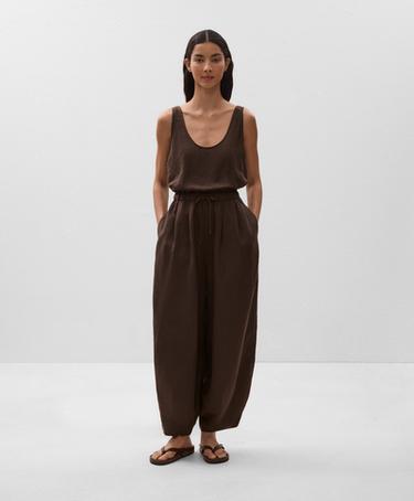 Zara Комбинезон-шаровар из льняного микса L33401859