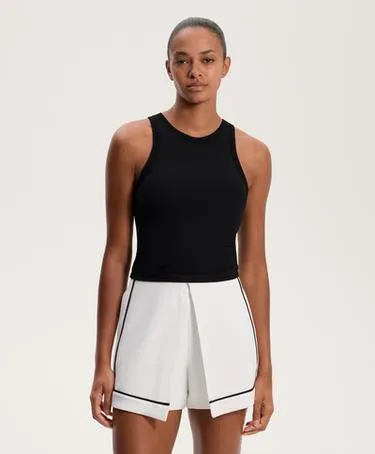 Топ из модально-вискозного микса с длинным рубашечным подолом L30144058