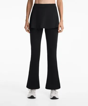 COMFORTLUX HIGH RISE FLARE TROUSERS WITH SKIRT