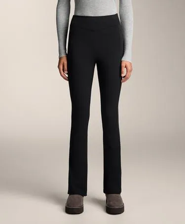 Теплые брюки с высокой посадкой и широкими штанинами и карманами- Заказать в России