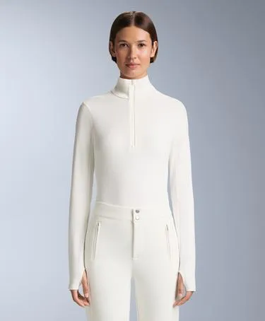 Лонгслив из базовой структуры с высоким воротником и молнией- Заказать в России