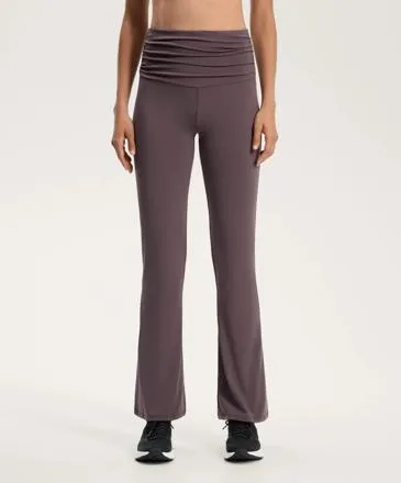HIGH-RISE COMFORTLUX RUCHED WAIST FLARE TROUSERS