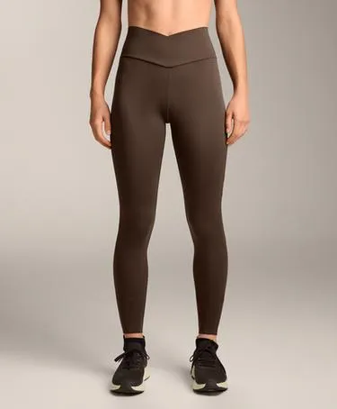 Леггинсы анкл на манжете PERFECT-ADAPT с пересекающейся V-талией DARK REDDISH‑BROWN- Заказать в России