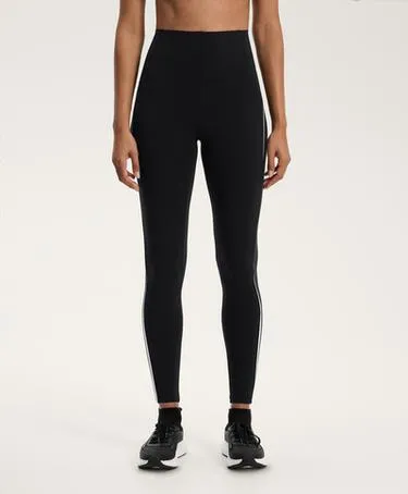 Компрессионные леггинсы с высокой посадкой длиной до щиколотки с боковыми полосками 65см- Заказать в России