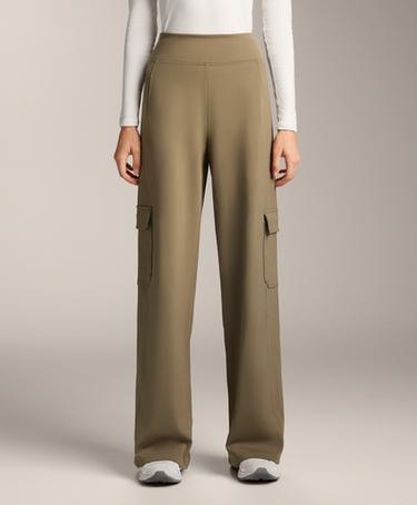 Zara Высокая посадка теплые грузовые брюки