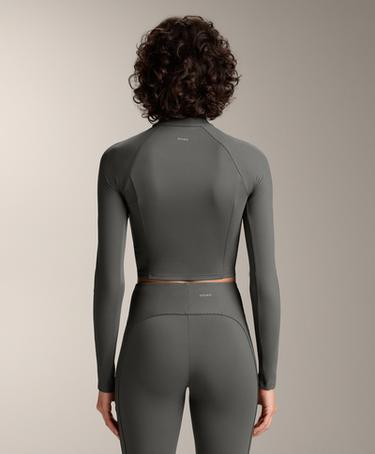 Zara Топ с длинным рукавом и ребристыми вставками COMFORTLUX