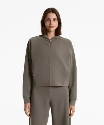 Джакет с капюшоном рубчатый с 29% модала- Заказать в России