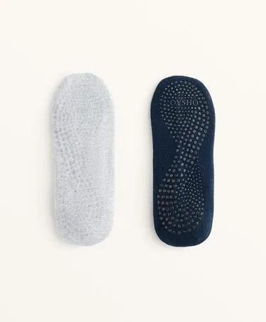 2 пары носков для йоги и пилатеса из смеси хлопка с перекрестными ремешками