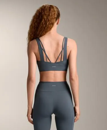 Спортивный топ средней поддержки легкость синее антрацитовое- Заказать в России