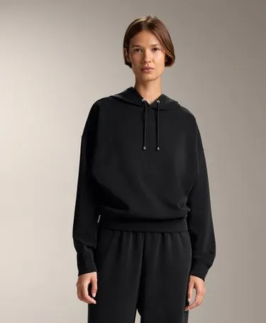 Худи прямого кроя с мягким ворсом из модальной вискозы