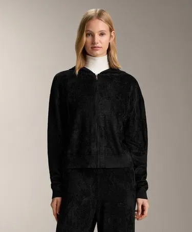 Тонкая хлопковая куртка с капюшоном шениль