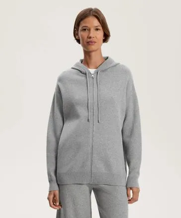 Длинный вязаный кардиган с капюшоном- Заказать в России